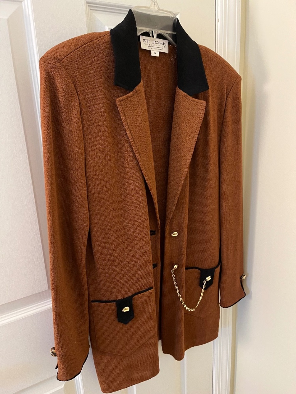 St. John Collection Cognac Knit Blazer